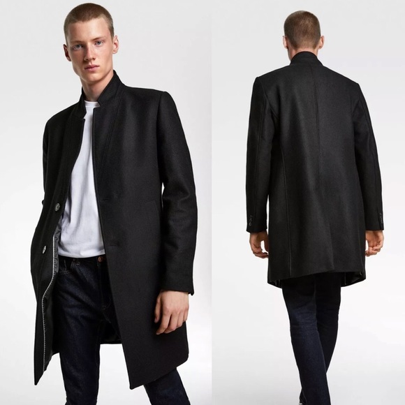 zara men lapel coat